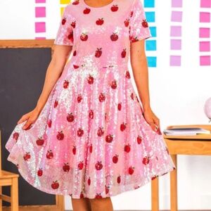 Pink Sequin Apple Dress